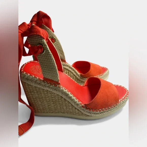 Vince Camuto Espadrille Wedge Sandals Lace Up Ankle Tie Size 8.5 Charity Listing - Picture 5 of 7